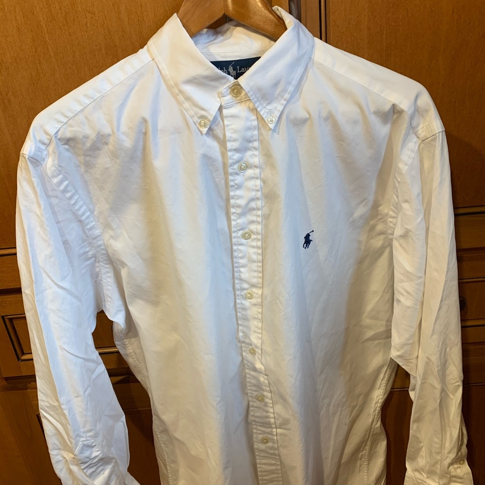 Men’s white Ralph Lauren button down